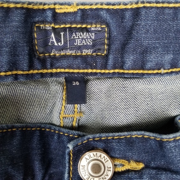 ARMANI- Button Fly J21 Regular Dark Wash Jeans Mens Size 36 - Picture 9 of 15